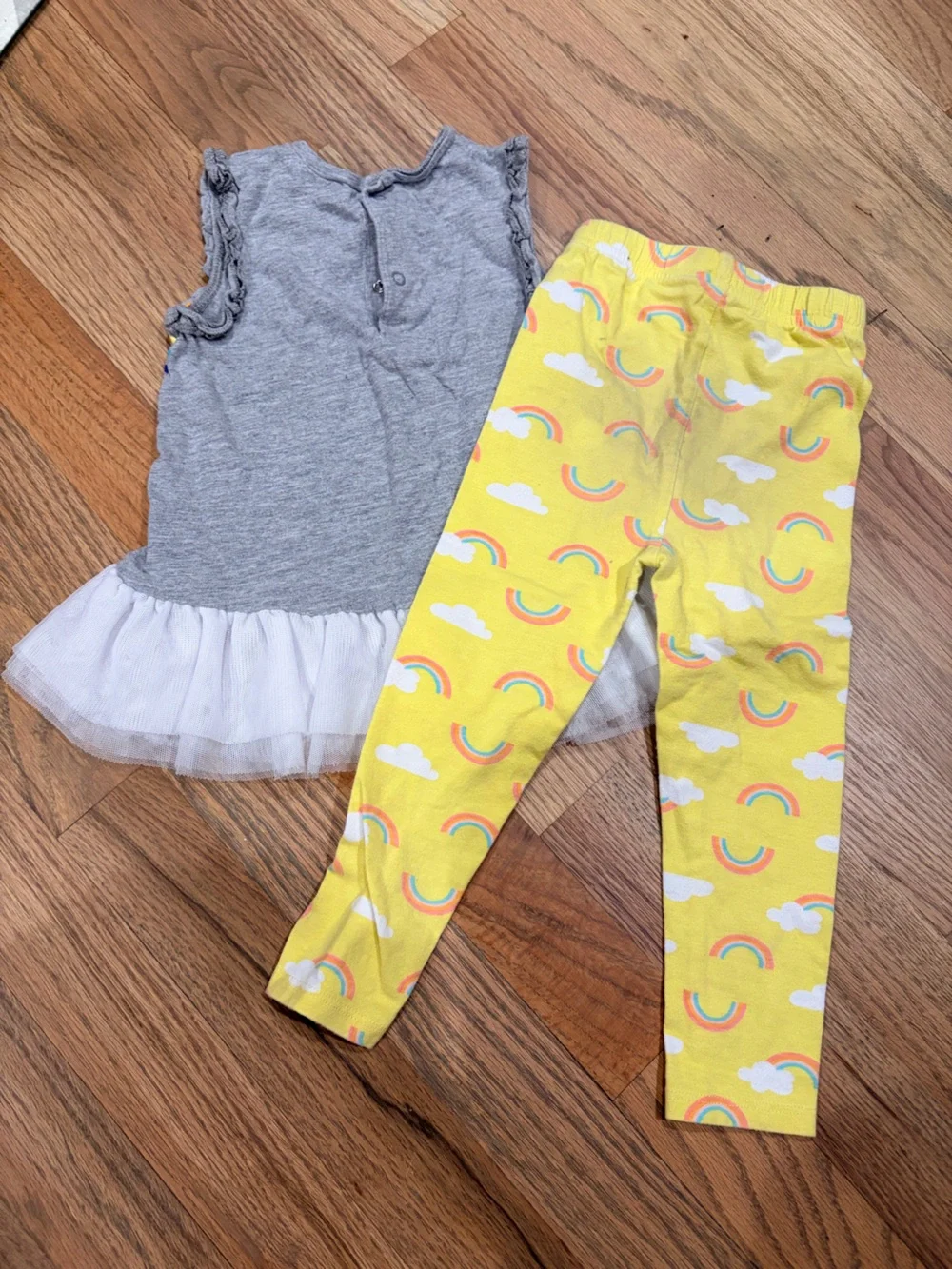 Gerber toddler girl sunshine and rainbows tank and leggings outfit